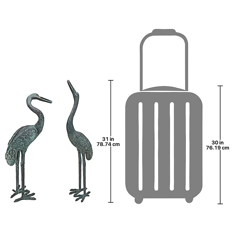 Design Toscano Medium Bronze Crane: Set