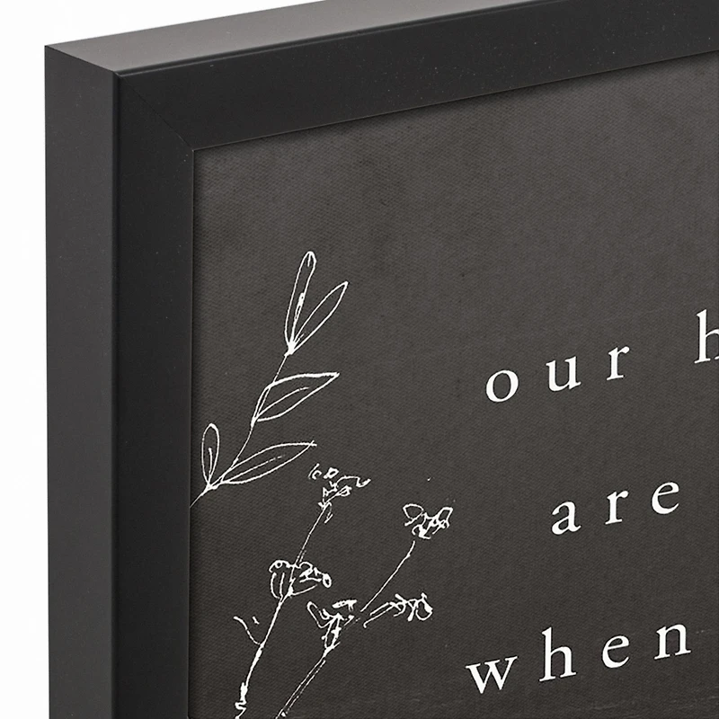 Our Hearts are Full When We're Together 12" x 12" Black Framed Canvas