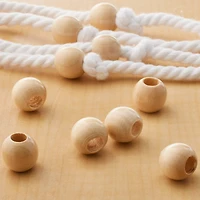 Natural Wood Round Beads by Loops & Threads