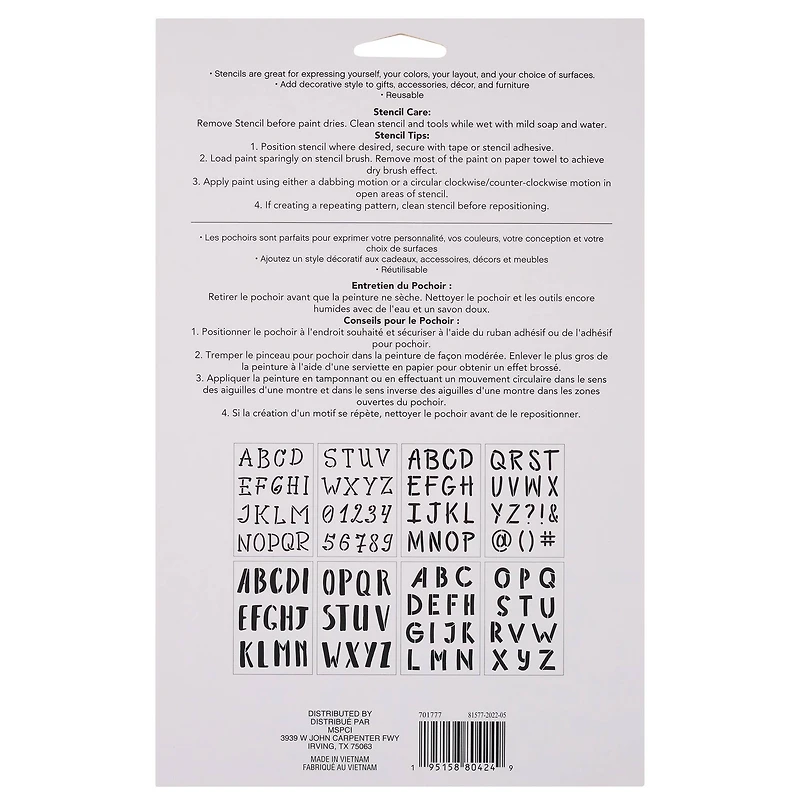 Alphabet Casual Stencils, 7" x 10" by Craft Smart®