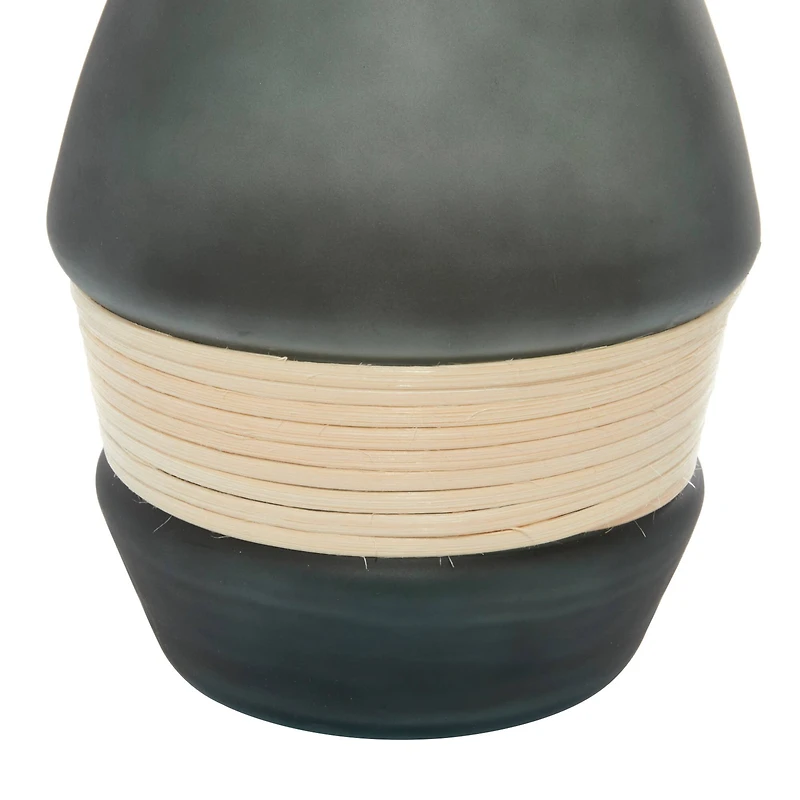 The Novogratz 16" Green Contemporary Glass Vase