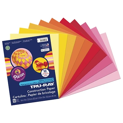 Pacon® Tru-Ray Warm Colors Construction Paper, 9" x 12"