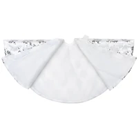 20" White & Silver Sequin Snowflake Mini Tree Skirt