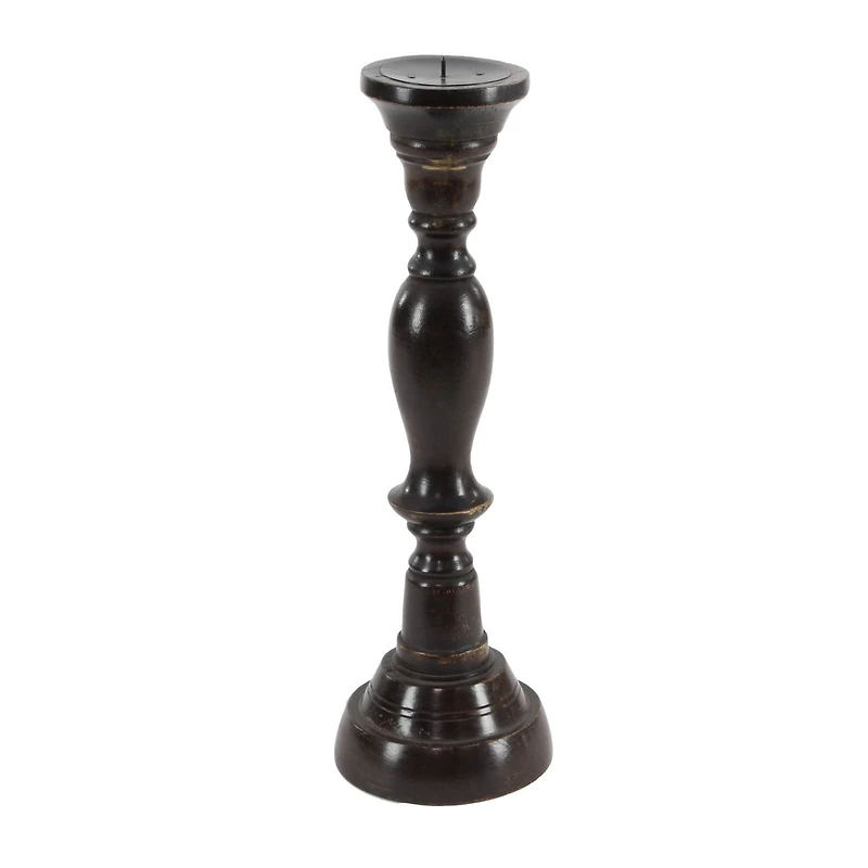 Black Mango Wood Farmhouse Candle Holder Set, 3ct.