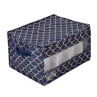 Honey Can Do Golden Scallop Print Stemware Storage Box Set