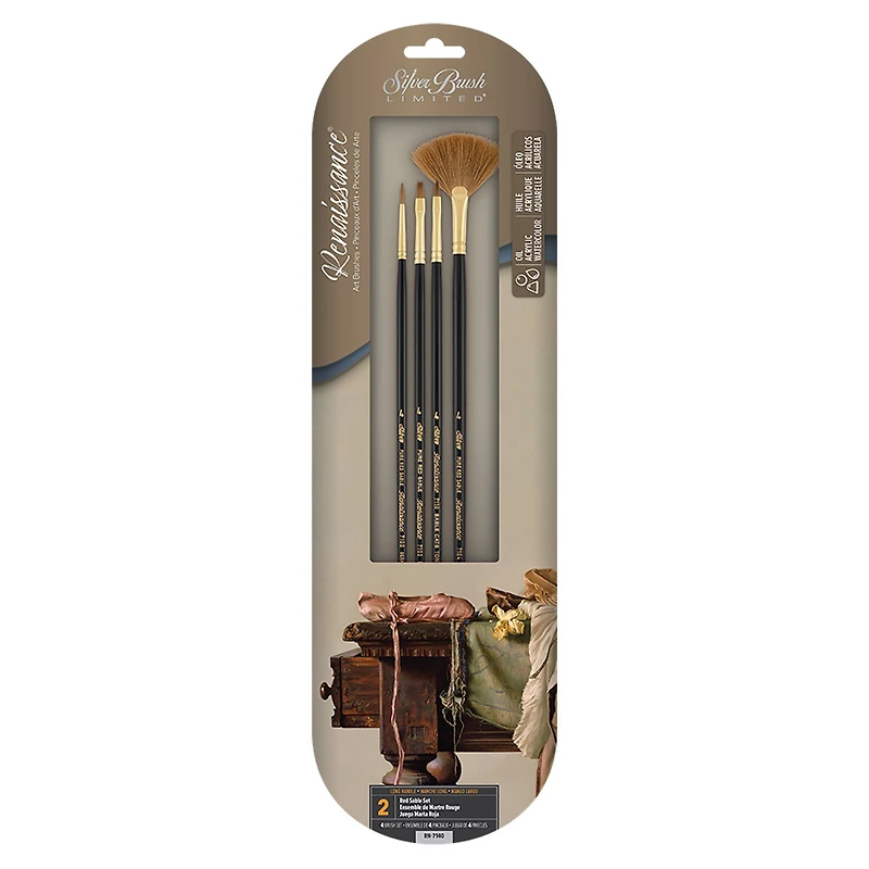 Silver Brush Limited Renaissance® 4 Piece LH Brush Set