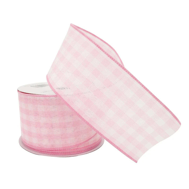 2.5" x 25ft. Wired Gingham Ribbon by Celebrate It