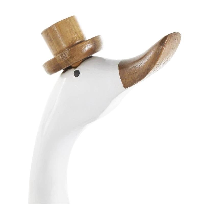 White Bamboo Wood Duck Sculpture Set, 3ct.