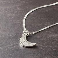 12 Pack: Charmalong™ Silver-Plated Pavé Moon Charm by Bead Landing™