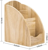 NEX™ 8" Natural 3-Slot Wood Remote Control Holder