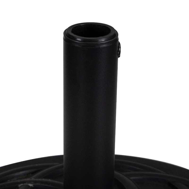 40lb. Black Flat Round Resin Base Stand for Patio Umbrella