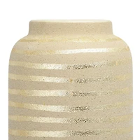 Hello Honey® 9" Gold Striped Stoneware Vase