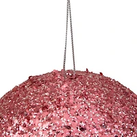 6" Glittery Pink Sequin Ball Ornament