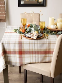 DII® 70" Round Plaid Thanksgiving Cozy Picnic Tablecloth