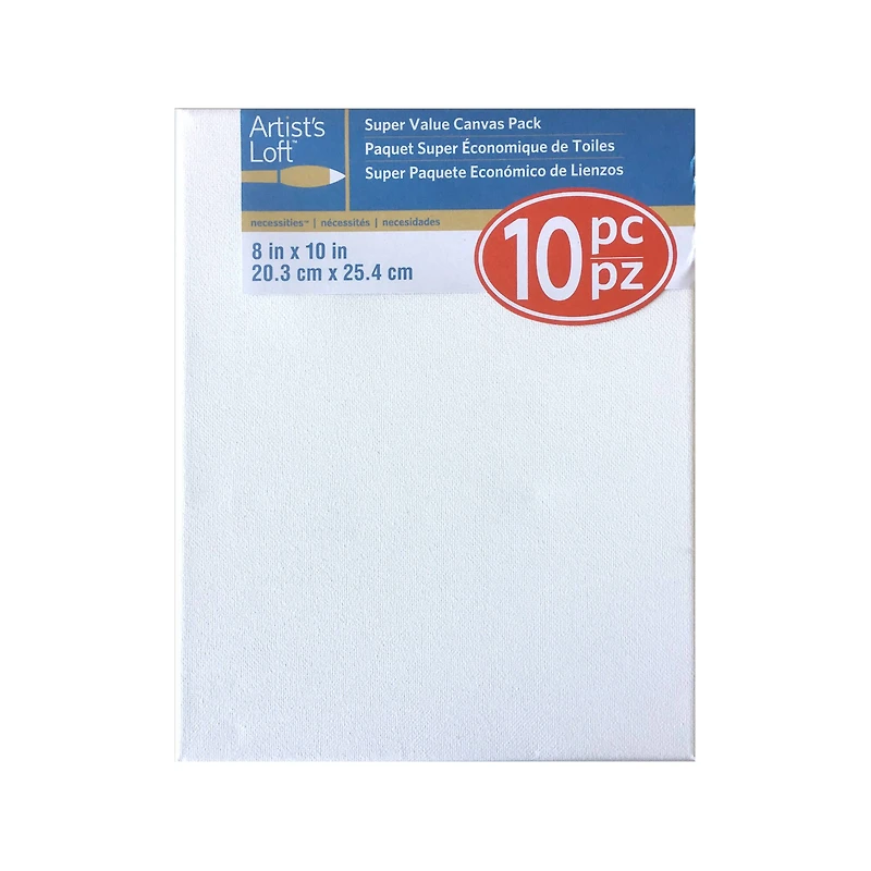 4 Packs: 10 ct. (40 total) 8" x 10" Super Value Canvas by Artist's Loft®