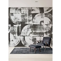Katie Hunt Charcoal Gray Brushstrokes Wall Mural