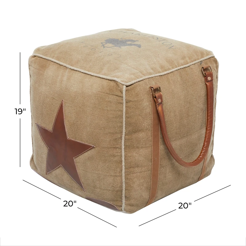 Brown Canvas Rustic Stool