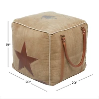 Brown Canvas Rustic Stool