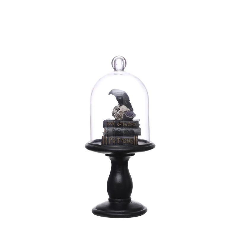 11.25" Black Crow Cloche Tabletop Accent by Ashland®