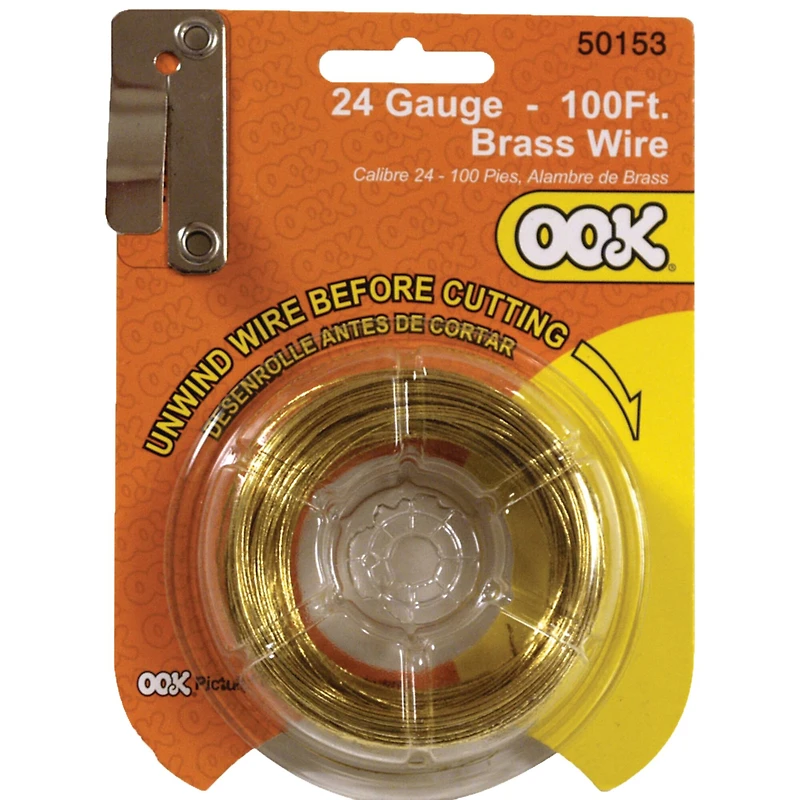 Ook® 24 Gauge Brass Picture Hanging Wire, 100ft.