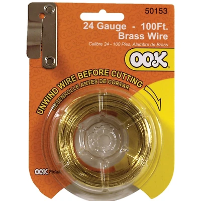 Ook® 24 Gauge Brass Picture Hanging Wire, 100ft.