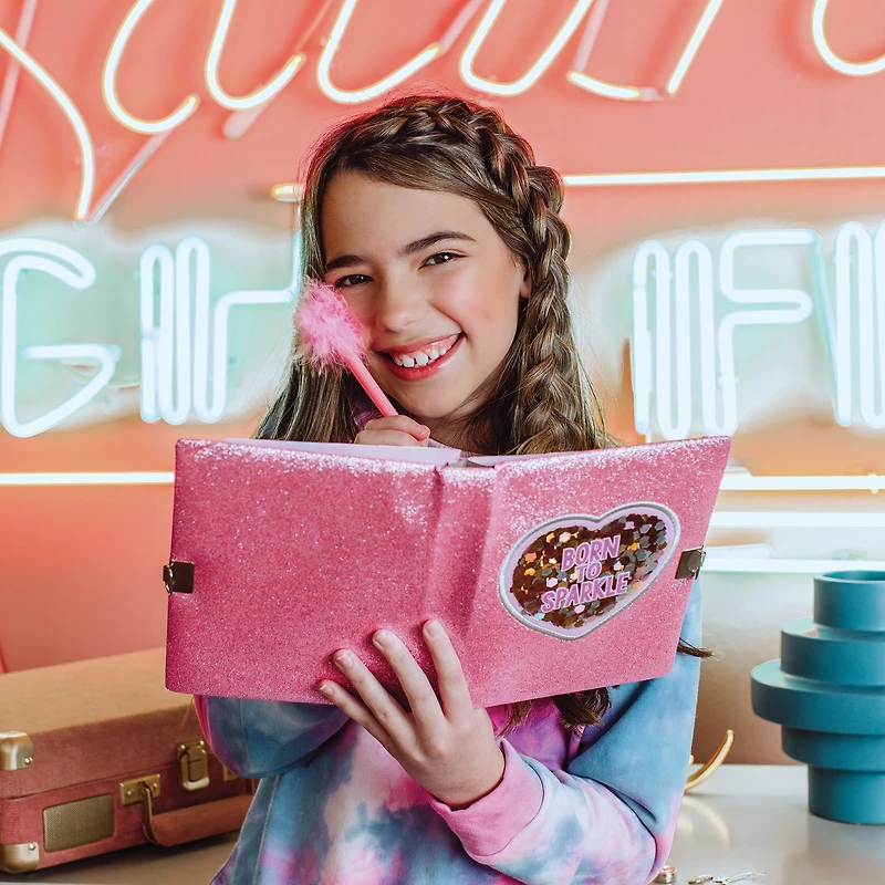 Make It Real 3C4G® Born To Sparkle Glitter Locking Journal