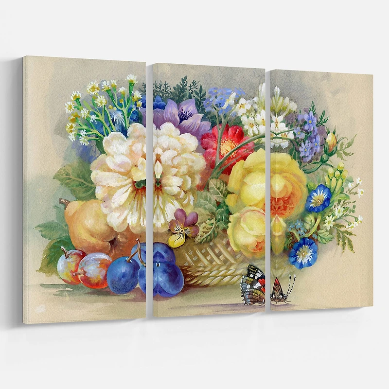 Designart - Bunch of Flowers and Fruits