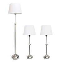 Lalia Home Brushed Nickel Extendable Lamp Set