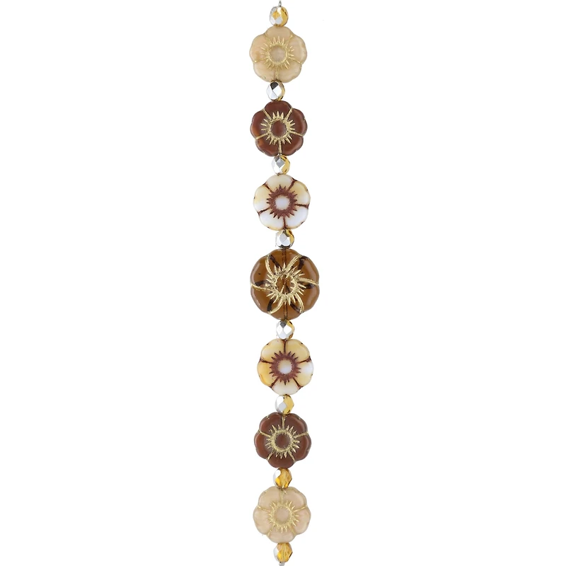 Honey Autumn Czech Glass Flower Bead Mix by Bead Landing™