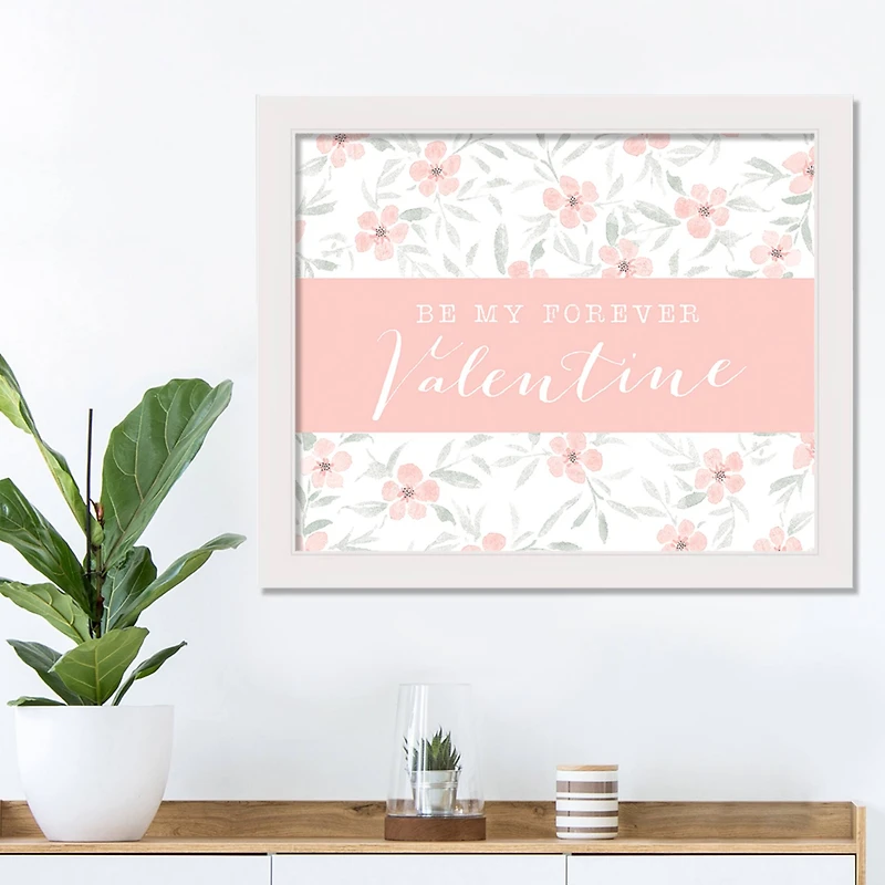 16" x 20" Forever Valentine Floral White Framed Print Wall Art