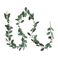 Hello Honey® 6ft. Green & Antique Pink Painted Metal Leaf & Berry Garland