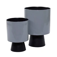 Black Metal Modern Planter Set