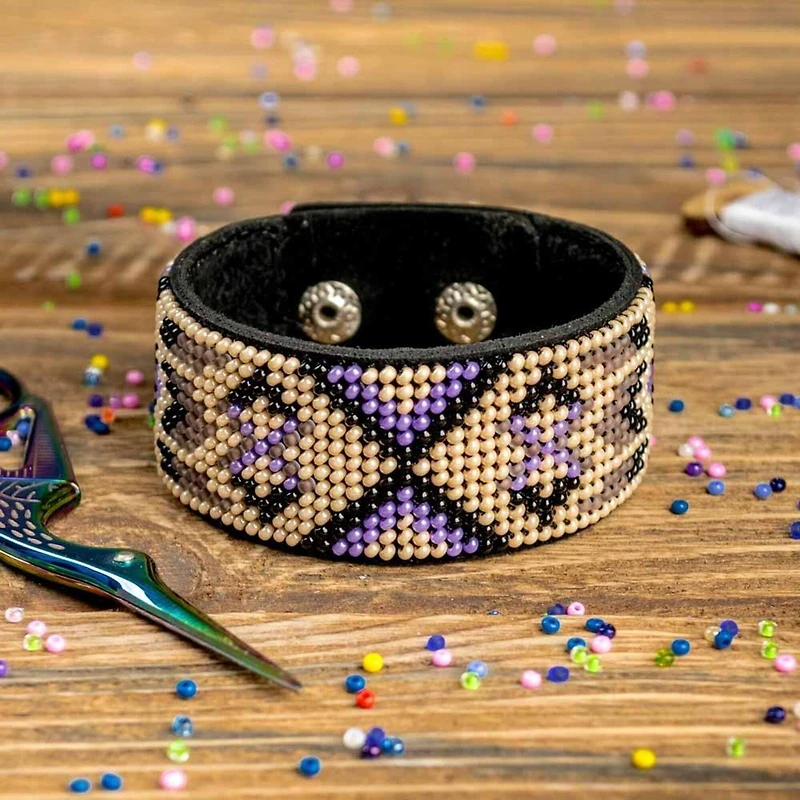 Wonderland Crafts Bead Artificial Leather Embroidery Bracelet Kit