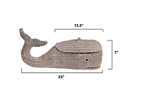 Hello Honey® 24" Bankuan Rope Whale Box with Lid