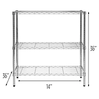 Honey Can Do Chrome 3-Tier Heavy-Duty Adjustable Shelf Storage Unit