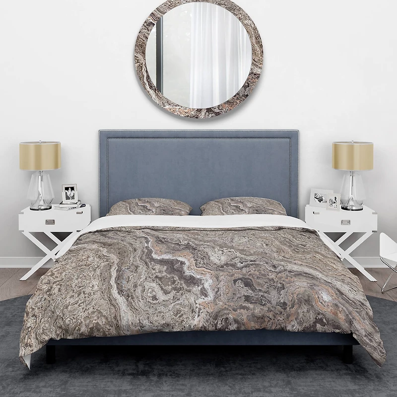 Designart 'Onyx Travertine Tile' Mid-Century Modern Bedding Set