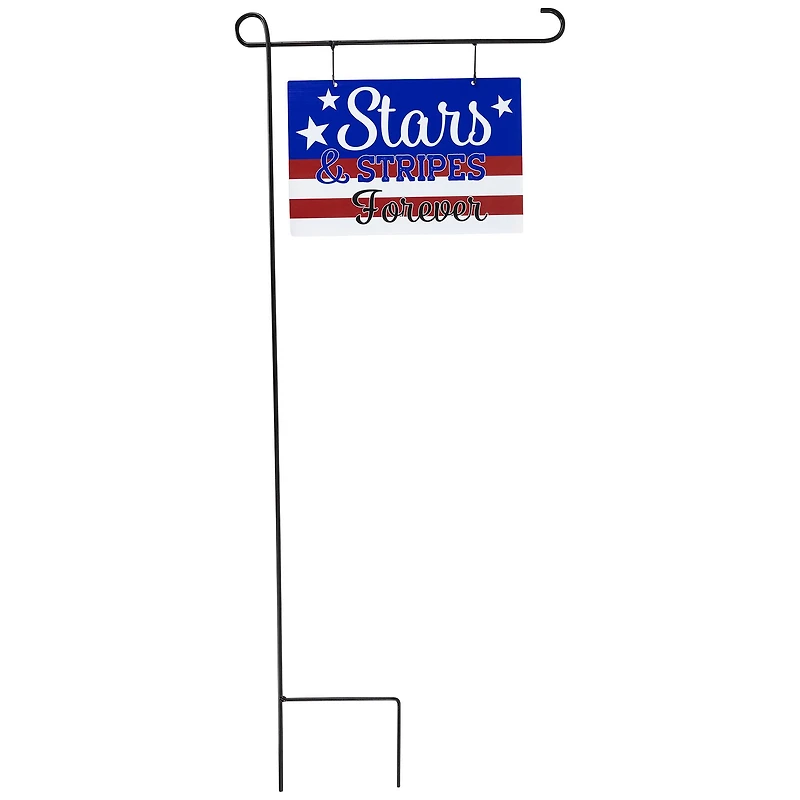39" Stars & Stripes Forever Americana Metal Yard Sign