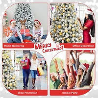 Costway 7.5ft. Unlit Snow Flocked Artificial Christmas Tree