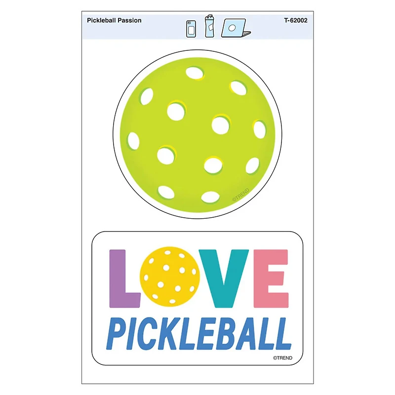TREND Enterprises® Pickleball Passion Vinyl Stickers, 6 Packs of 2