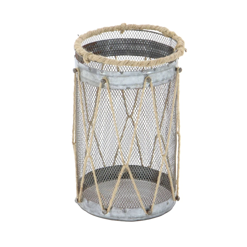 Set of 3" Silver Metal Rustic Lantern, 11", 9", 8"