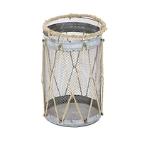 Set of 3" Silver Metal Rustic Lantern, 11", 9", 8"