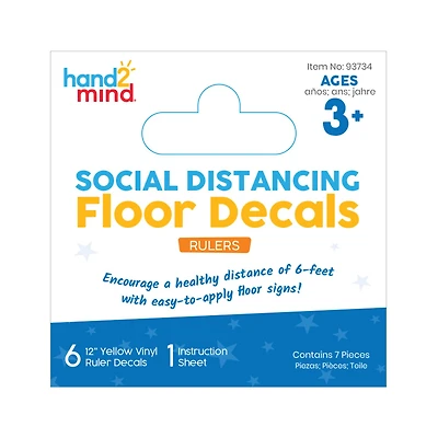 Hand2mind® Social Distance Rulers Floor Decals, 6ct.