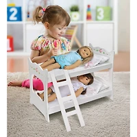 Badger Basket White Rose Doll Bunk Bed with Ladder & Bedding