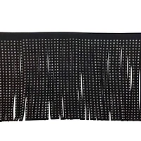 5.5" Faux Leather Rhinestone Fringe Trim by Celebrate It