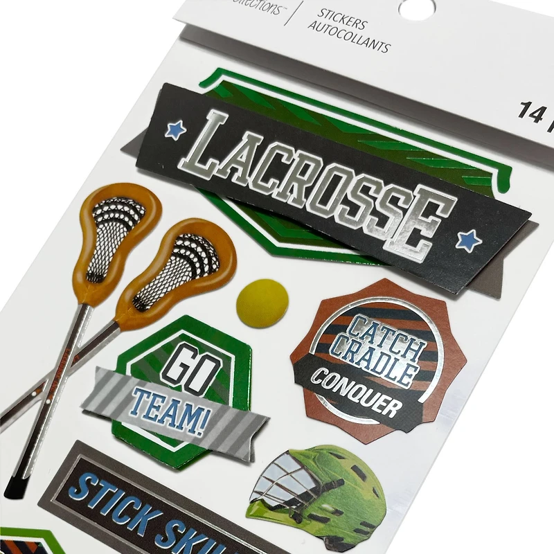 12 Pack: Lacrosse Stickers by Recollections™