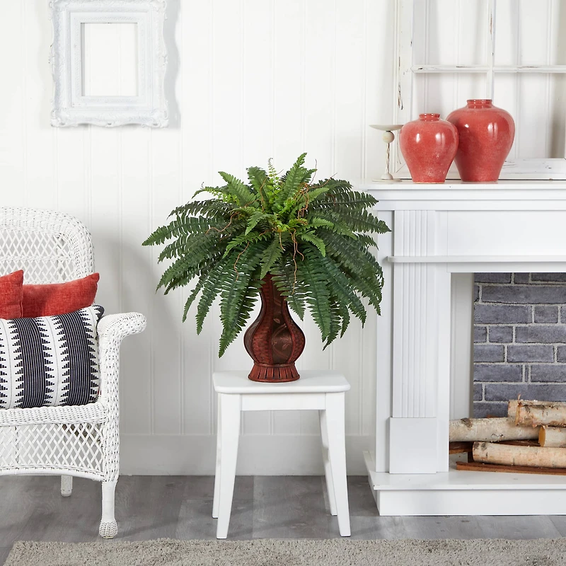 2.5.ft. Boston Fern In Decorative Brown Urn