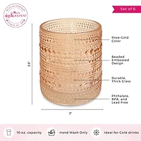 Kate Aspen® 10oz. Textured Beaded Rose Gold Glass, 6ct.