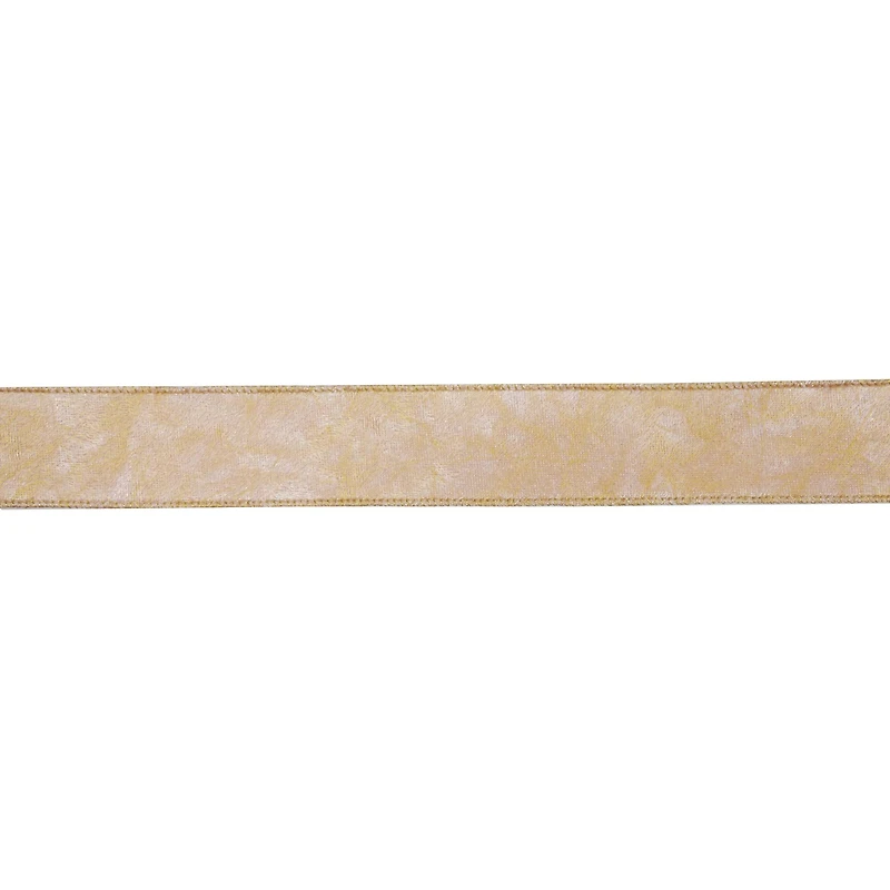 1.5" x 5yd. Beige Foil Print Wired Velvet Ribbon by Celebrate It® Blush Romance