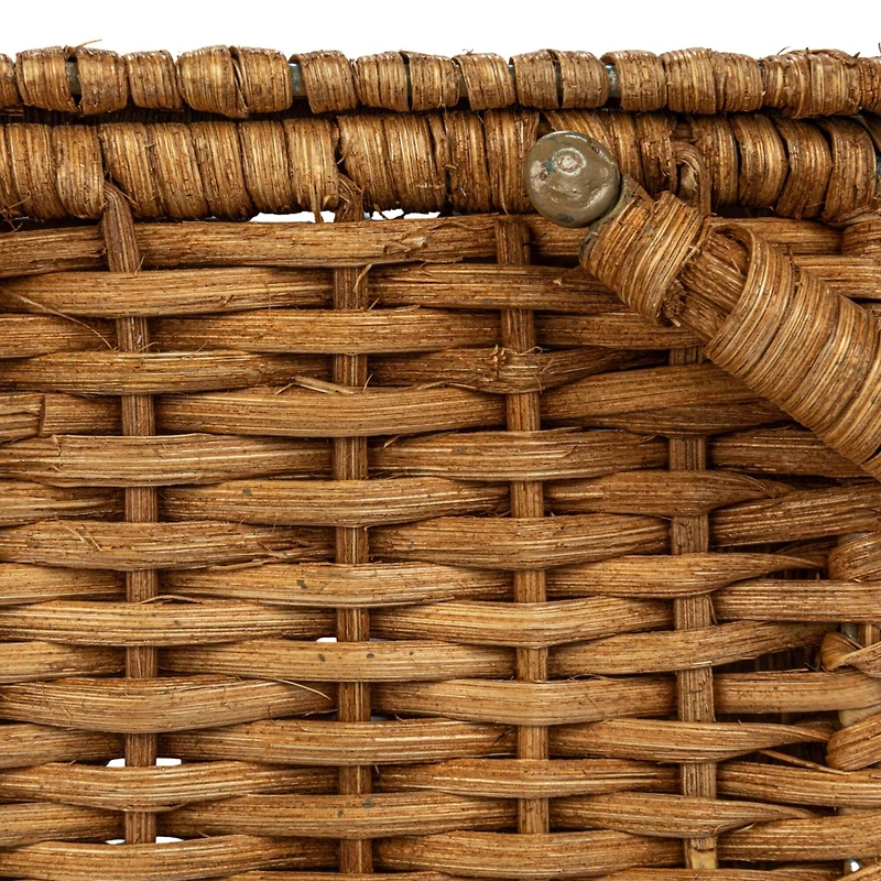 Hello Honey® Natural Oval Wicker Picnic Basket with Open Side Compartment