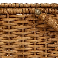 Hello Honey® Natural Oval Wicker Picnic Basket with Open Side Compartment
